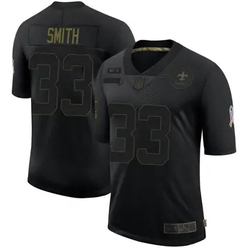 Nike Abram Smith Men's Limited New Orleans Saints Black 2020 Salute To Service Jersey