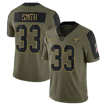 Nike Abram Smith Men's Limited New Orleans Saints Olive 2021 Salute To Service Jersey