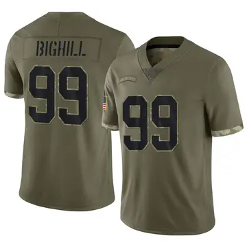 Nike Adam Bighill Men's Limited New Orleans Saints Olive 2022 Salute To Service Jersey