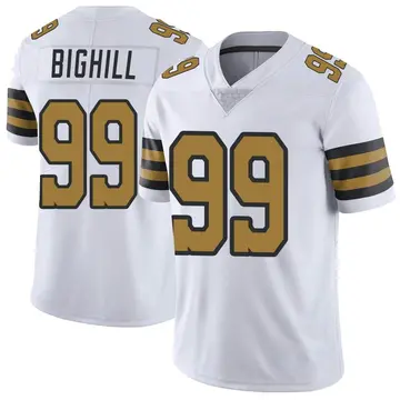 Nike Adam Bighill Men's Limited New Orleans Saints White Color Rush Jersey