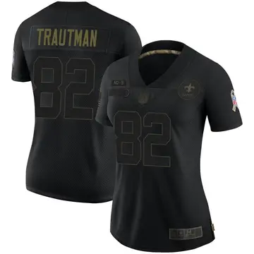 Nike Adam Trautman Women's Limited New Orleans Saints Black 2020 Salute To Service Jersey