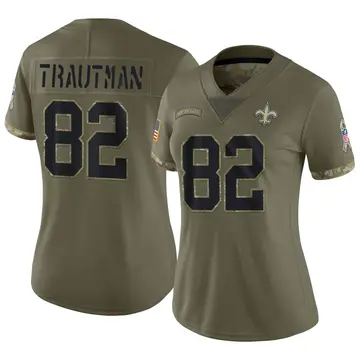 Nike Adam Trautman Women's Limited New Orleans Saints Olive 2022 Salute To Service Jersey