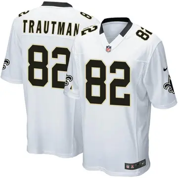 Nike Adam Trautman Youth Game New Orleans Saints White Jersey