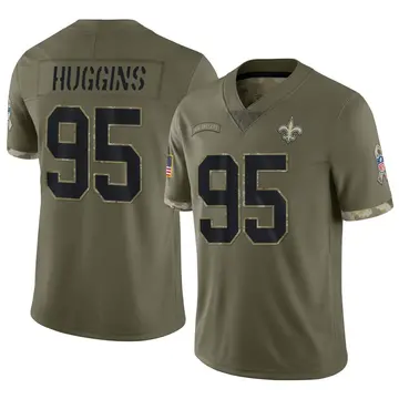Nike Albert Huggins Men's Limited New Orleans Saints Olive 2022 Salute To Service Jersey