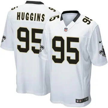 Nike Albert Huggins Youth Game New Orleans Saints White Jersey