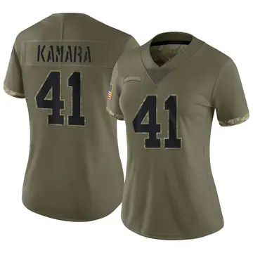 Nike Alvin Kamara Women's Limited New Orleans Saints Olive 2022 Salute To Service Jersey
