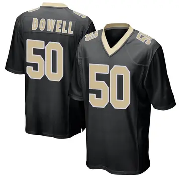 Nike Andrew Dowell Men's Game New Orleans Saints Black Team Color Jersey