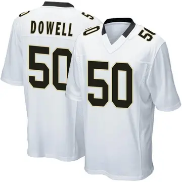 Nike Andrew Dowell Men's Game New Orleans Saints White Jersey