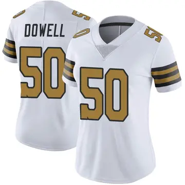 Nike Andrew Dowell Women's Limited New Orleans Saints White Color Rush Jersey