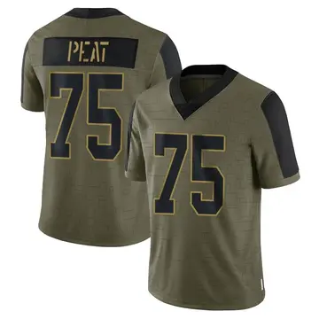 Nike Andrus Peat Men's Limited New Orleans Saints Olive 2021 Salute To Service Jersey