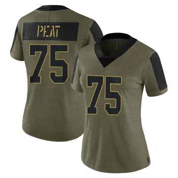 Nike Andrus Peat Women's Limited New Orleans Saints Olive 2021 Salute To Service Jersey