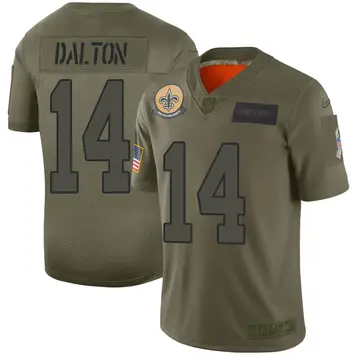 Nike Andy Dalton Men's Limited New Orleans Saints Camo 2019 Salute to Service Jersey