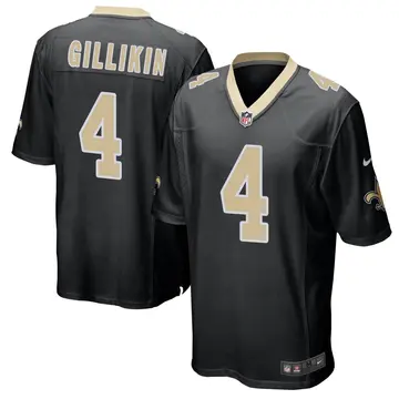 Nike Blake Gillikin Men's Game New Orleans Saints Black Team Color Jersey