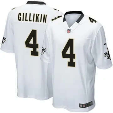 Nike Blake Gillikin Men's Game New Orleans Saints White Jersey