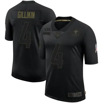 Nike Blake Gillikin Men's Limited New Orleans Saints Black 2020 Salute To Service Jersey
