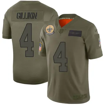 Nike Blake Gillikin Men's Limited New Orleans Saints Camo 2019 Salute to Service Jersey