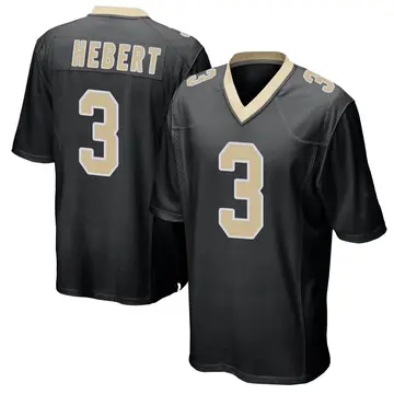 Nike Bobby Hebert Youth Game New Orleans Saints Black Team Color Jersey