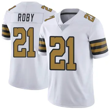 Nike Bradley Roby Men's Limited New Orleans Saints White Color Rush Jersey