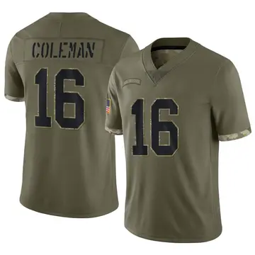 Nike Brandon Coleman Youth Limited New Orleans Saints Olive 2022 Salute To Service Jersey