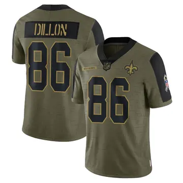 Nike Brandon Dillon Men's Limited New Orleans Saints Olive 2021 Salute To Service Jersey