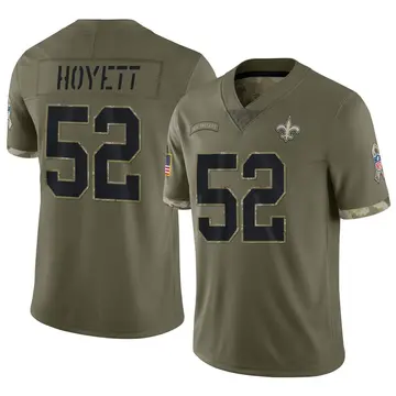Nike Braxton Hoyett Men's Limited New Orleans Saints Olive 2022 Salute To Service Jersey