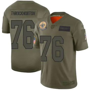 Nike Calvin Throckmorton Men's Limited New Orleans Saints Camo 2019 Salute to Service Jersey