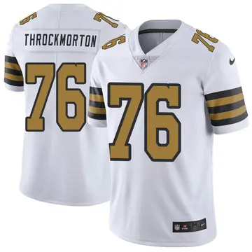 Nike Calvin Throckmorton Youth Limited New Orleans Saints White Color Rush Jersey