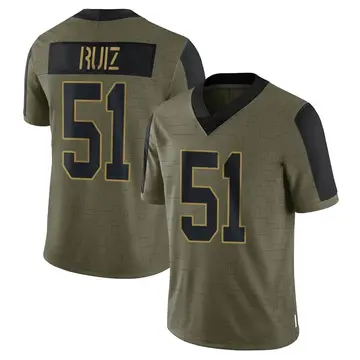 Nike Cesar Ruiz Men's Limited New Orleans Saints Olive 2021 Salute To Service Jersey