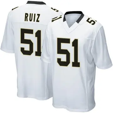 Nike Cesar Ruiz Youth Game New Orleans Saints White Jersey