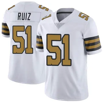 Nike Cesar Ruiz Youth Limited New Orleans Saints White Color Rush Jersey