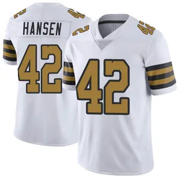 Nike Chase Hansen Men's Limited New Orleans Saints White Color Rush Jersey