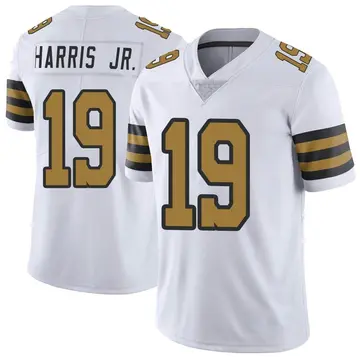 Nike Chris Harris Jr. Men's Limited New Orleans Saints White Color Rush Jersey