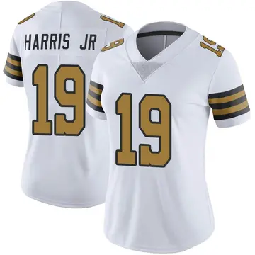 Nike Chris Harris Jr. Women's Limited New Orleans Saints White Color Rush Jersey