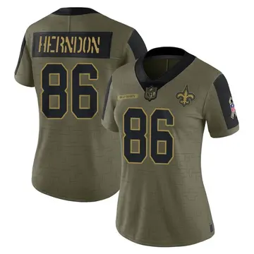 Nike Chris Herndon Women's Limited New Orleans Saints Olive 2021 Salute To Service Jersey