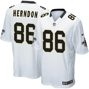 Nike Chris Herndon Youth Game New Orleans Saints White Jersey
