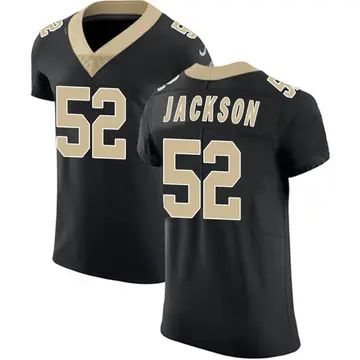 Nike D'Marco Jackson Men's Elite New Orleans Saints Black Team Color Vapor Untouchable Jersey