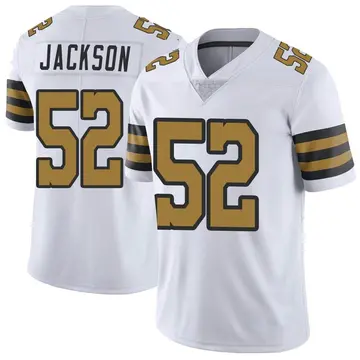 Nike D'Marco Jackson Men's Limited New Orleans Saints White Color Rush Jersey