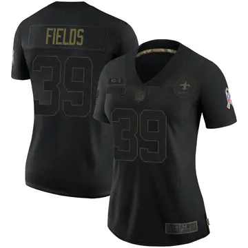 Nike DaMarcus Fields Women's Limited New Orleans Saints Black 2020 Salute To Service Jersey