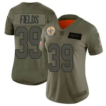 Nike DaMarcus Fields Women's Limited New Orleans Saints Camo 2019 Salute to Service Jersey