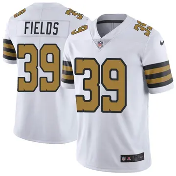 Nike DaMarcus Fields Youth Limited New Orleans Saints White Color Rush Jersey