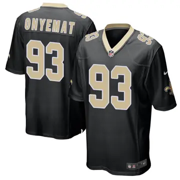 Nike David Onyemata Men's Game New Orleans Saints Black Team Color Jersey