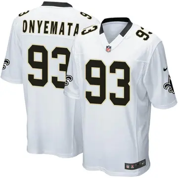 Nike David Onyemata Men's Game New Orleans Saints White Jersey