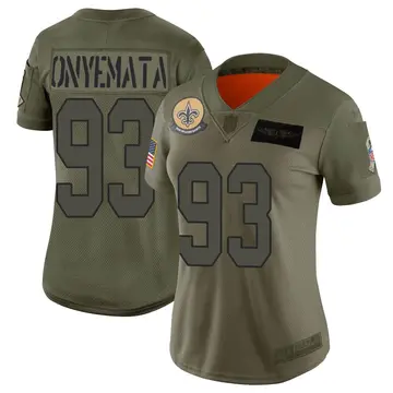 Nike David Onyemata Women's Limited New Orleans Saints Camo 2019 Salute to Service Jersey