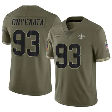 Nike David Onyemata Youth Limited New Orleans Saints Olive 2022 Salute To Service Jersey
