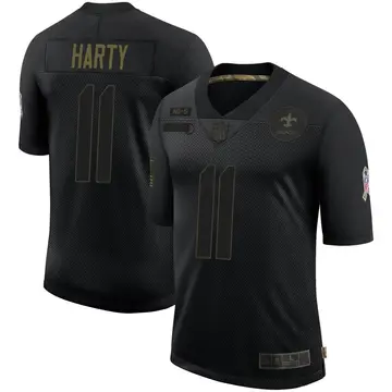 Nike Deonte Harty Men's Limited New Orleans Saints Black 2020 Salute To Service Jersey