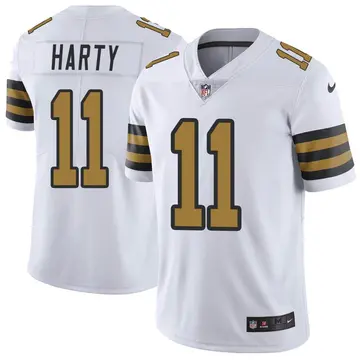 Nike Deonte Harty Men's Limited New Orleans Saints White Color Rush Jersey