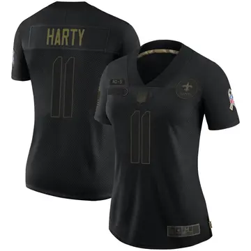 Nike Deonte Harty Women's Limited New Orleans Saints Black 2020 Salute To Service Jersey