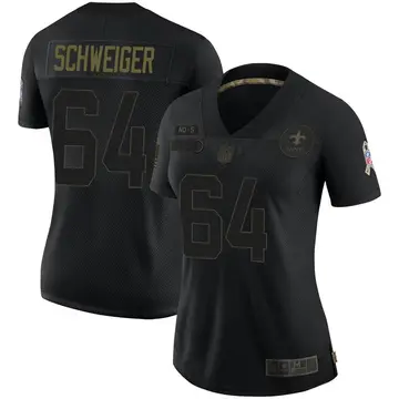 Nike Derek Schweiger Women's Limited New Orleans Saints Black 2020 Salute To Service Jersey