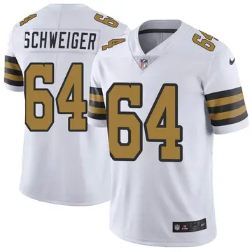 Nike Derek Schweiger Youth Limited New Orleans Saints White Color Rush Jersey