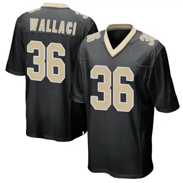 Nike Deuce Wallace Men's Game New Orleans Saints Black Team Color Jersey